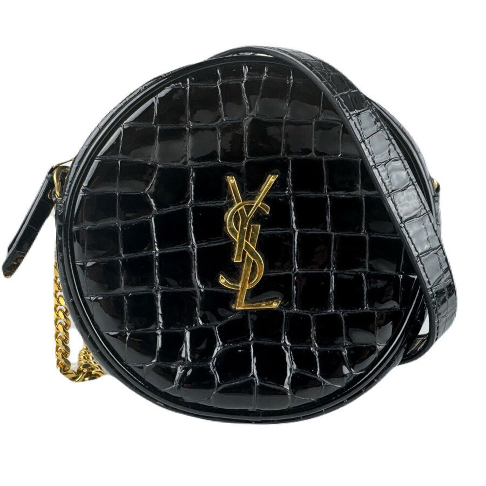 Saint Laurent Crossbody bag Patent Vernis leather metal black gold